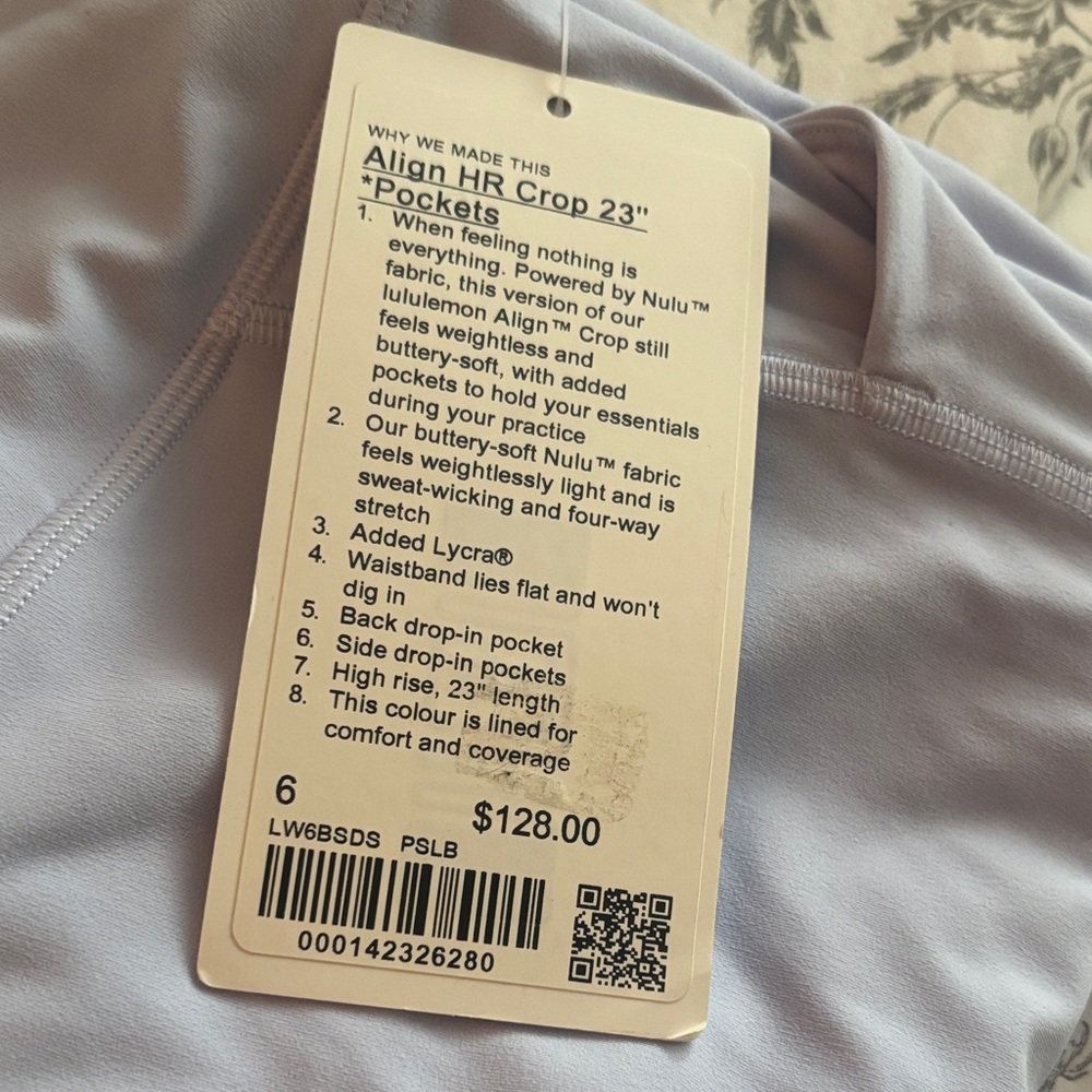 Lululemon Athletica Soft Blue Align HR Crop 23” Size 6 - Picture 10 of 11